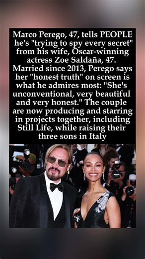 Zoe Saldaña's Husband Marco Perego Reveals What He's Spying From Her The Essence of Purity