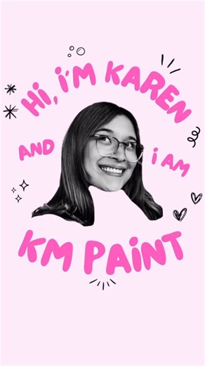 Karen | KM PAINT ⋆˙⟡♡ on Instagram: "Thought I’d re-introduce myself 🩷 Crafty girl, pink lover, traveler, creator and the heart behind KM PAINT 🎨 So happy you’re here ✨ #smallbusiness #craftygirl #artsyfartsy #kmpaint"