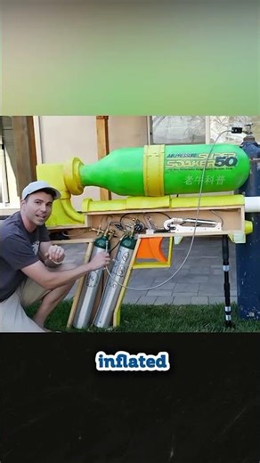 💦🔫 “World’s Biggest Water Gun Shoots at 438 km/h! 😱💥” 🎯🍉 #watergun #megamachines #techinnovation