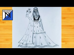 How to draw a girl back side || easy drawing for girls || drawing for girls || drawing of girl