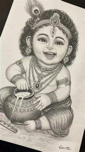 Divine Balakrishna | Realistic Pencil Sketch | Krishna Art Drawing