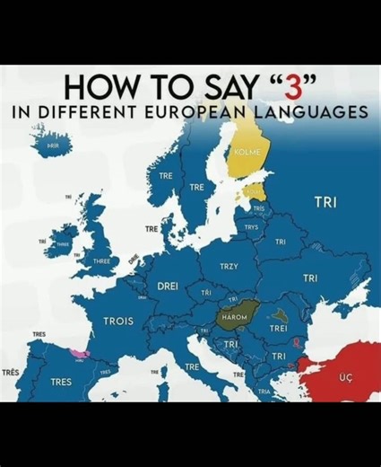 3️⃣ One Word, Many Ways: How to Say "3" Across Europe!
