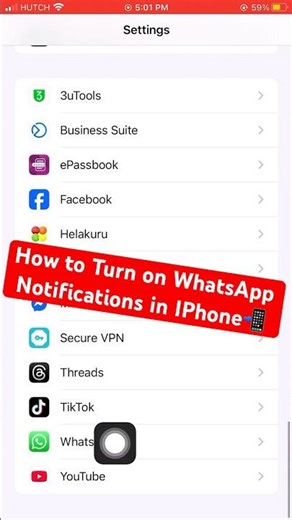 How to Turn on WhatsApp Notifications in IPhone📲#iphone #whatsapp #notifications #tutorial