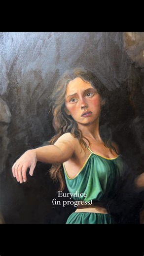 The whole canvas is covered, and my light source is more defined Still lots of work to do, but this painting of #eurydice is about to enter the homestretch #Artist #PaintingInProgress #InProgress #Painting #Art #OilPainting #MythologyPainting# #Hadestown #PercyJackson #masonicart | Ryan J. Flynn Studios