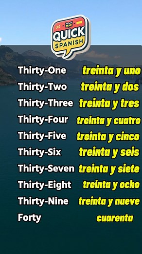 Spanish Number Vocabulary for beginners! From 31 to 40! | Quick Spanish