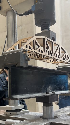 Penn State Engineering on Instagram: "How strong is this bridge? 🌉💪 Architectural engineering students in Architectural Structural Systems I (AE 421) built bridges out of Balsa wood and tested how much weight they could hold before failing in the Aramco High Bay Structural Testing Lab. #PennState #PennStateEngineering #PennStateAE #ArchitecturalEngineering #StructuralSystems #EngineeringStudent"
