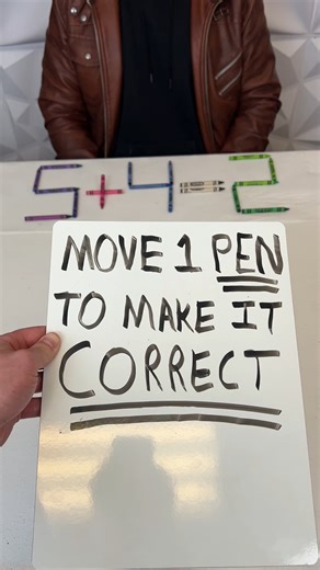 Move 1 Pen to Make 5 4 = 2 Correct #fblifestyle This original video was produced by Rick Lax and Alex Z. | Absurd Games and Antics