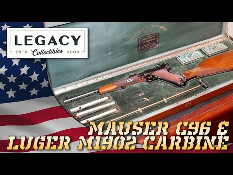 Two Gorgeous Cased Pistol Sets: Mauser C96 & Luger M1902 Carbine