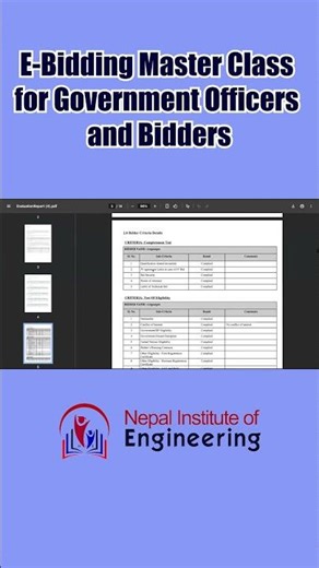 How to Analyze Technical Bid Evaluation Reports #ebidding #publicprocurement #nie