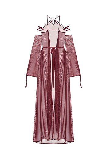 Maxi Red Sheer Mesh Robe Long - See Thru Chiffon Gown - Etsy Australia