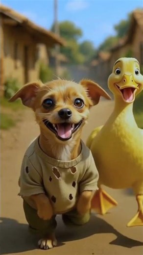 The friendship of a helpless puppy and a duck 🐕🦆😭 #emotionalstory #viralshorts #viralvideo