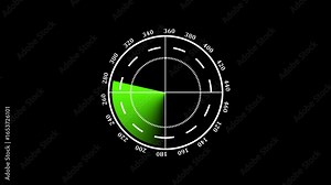 Digital radar screen with targets monitor searching. searching radar screen, technology radio waves signal animation. .Radar point to detect enemy position. Virtual dashboard interface for futuristic.
