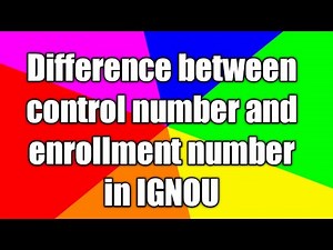 Difference between control number and enrollment number in IGNOU ‪@SKEducation2020‬