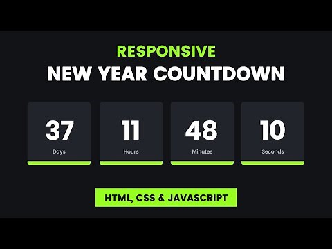 [2025] New Year Countdown using HTML CSS and JavaScript | Responsive [WITHOUT MEDIA QUERY]