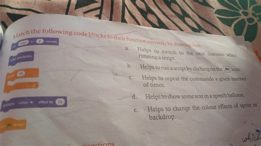 Match the following code blocks to their function correctly by ... | Filo