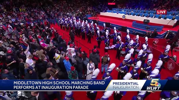 Middletown High School marching band performs at inauguration parade