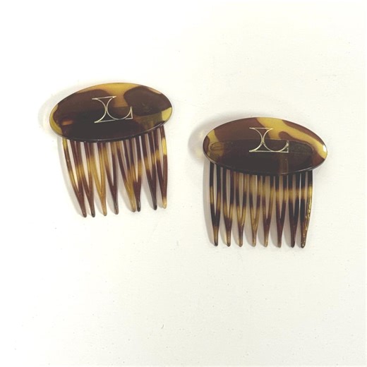 Vintage Faux Tortoise Shell Hair Pins Set of 2 Side Combs - Etsy
