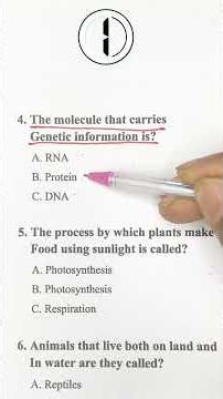 Easy Questions, Important Biology Facts #shorts