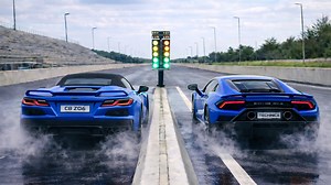 Lamborghini Huracan Tecnica vs Chevrolet Corvette C8 Z06 drag race