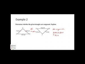 Geometry 5.1 Exploring What Makes Triangles Congruent