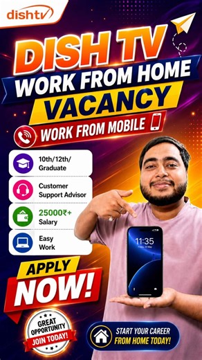 Dish TV Work from home Vacancy 🔥| Online Work 2026