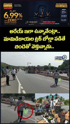 Mango Truck Incident : అరేయ్ ఇలా ఉన్నావేంట్రా.. మామిడికాయల ట్రక్ బోల్తా పడితే బిందెతో వెళ్తున్నాడు..
