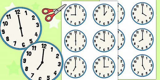Correct Order Cut Out Clock Faces