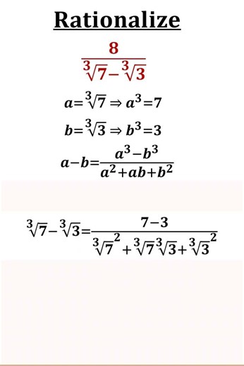 Rationalize the denominator with cuberoot #shorts