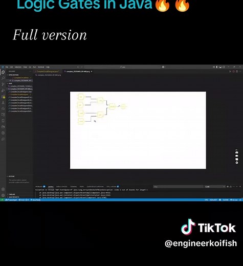 🛠️ Engineering the basics: Logic Gate Simulation using Java in VS Code ⚙️💻 👉 Bringing structured OOP into play ☕ 👉Simulating Universal and basic gates to visualize digital logic fundamentals. Clean code. Clear logic. Cross-language consistency. ✅ Which language would you prototype logic circuits in? 🤔👇 #EEE #softwarengineering #DigitalLogic #JavaDevelopment #LogicGates #VSCode #TechTok #EngineeringLife #CodeSimulation