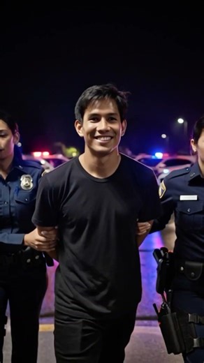 A man was arrested by a beautiful female police officer at an entertainment venue