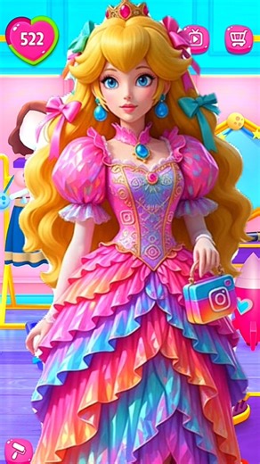 PRINCESS PEACH COSPLAY MY TALKING ANGELA 2 #angela2 #princess #peach #viral #shorts #fyp #trending