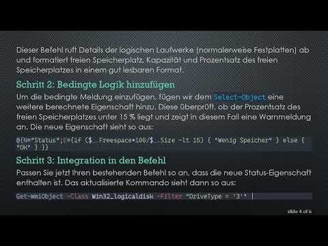 PowerShell meistern: Wie man bedingte Nachrichten basierend auf dem Festplattenspeicherstatus anzei