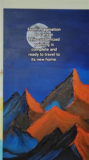 mountain texture painting on canvas #texturedart #art #textureartist #mountains #moon