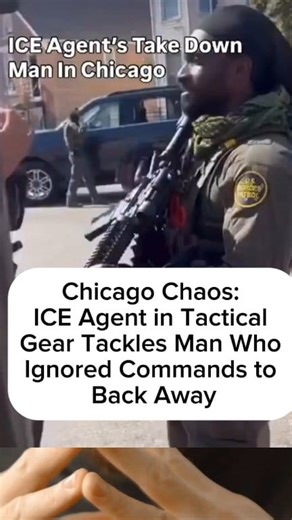 Chicago Chaos: ICE Agent in Tactical Gear Tackles Man Who Ignored Commands to Back Away | Sci-Tech Channel
