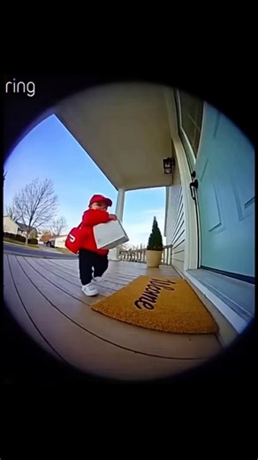 Would you tip him? 💵 #ringdoorbell #caughtoncamera #cutebabies