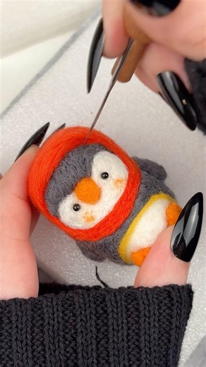 ASMR NEEDLE FELTING @Joypok-DIY ❤️ #diycrafts #asmr #shorts