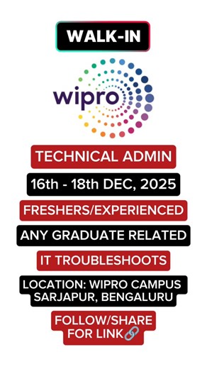 Walk-ins Everyday on Instagram: "WALK-INS EVERYDAY !!! 🔗 DM for Link 📢 Follow @walkins_everyday for job opportunities #nowhiring #jobupdates #careeropportunity #walkininterview #bengaluru Walk-in interviews, new job openings, urgent hiring, freshers jobs, IT & Non-IT roles, BPO jobs, MNC hiring, immediate joiner positions, latest job alerts, private company jobs, daily vacancy updates, jobs near me in Bangalore, on-spot hiring, customer support jobs, back-office jobs, HR recruiter roles, recru