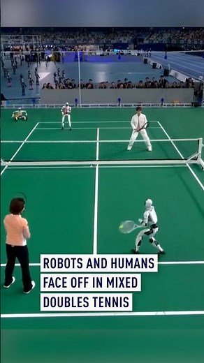 Robots and humans face off in mixed doubles tennis