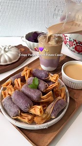 Crispy Purple Sweet Potato Candy 🍠💜 ส่วนผสม แผ่นแป้งปอเปี๊ยะ มันม่วง เกลือ นมข้นหวาน มอสซาเรลล่าชีส หรือช็อคโกแลต น้ำมันรำข้าวสุรินี โอริซานอล 15,500 ppm 🧺 สุรินี มีวางจำหน่ายที่ห้างสรรพสินค้าชั้นนำ หรือทางออนไลน์ที่ Shopee, Lazada, TikTok และ Line OA @suriny #น้ำมันรำข้าวสุรินี #โอริซานอลสูง15500ppm #น้ำมันรำข้าวหอมมะลิสุรินทร์ #SURINY #น้ำมันรำข้าวพรีเมียม | nn.hcafe