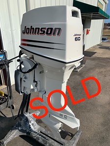 $2750 Clean Used 1997 Johnson 60 HP 3 Cylinder Carbureted 2 Stroke 20" (Long Shaft) Outboard Motor. Model number: J60TLEUA. Serial number: G04346562. Weight - 250 lbs. 143 psi compression on all 3 cylinders. Oil Injection has been removed. Electric Start. Power Tilt/Trim. Motor is ready to mount and run. Freight Shipping available from Scottsville, KY. For a freight quote, please provide zip code, if it will be a commercial (with a loading dock) or residential delivery (residential delivery will