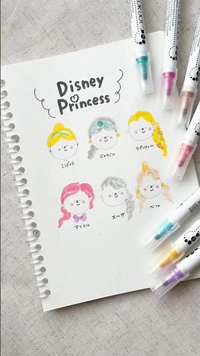 ドットペンで描くディズニープリンセス👑 #手描き #イラスト #ディズニープリンセス #手描きイラスト #shorts