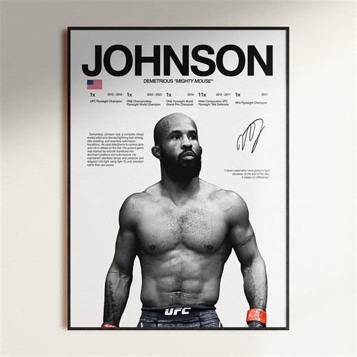 Demetrious Johnson Poster, UFC Wall Print, MMA Digital Download, Fighter Poster, Gym Poster, UFC Fan Room Decor, Gift for Him - Etsy Australia