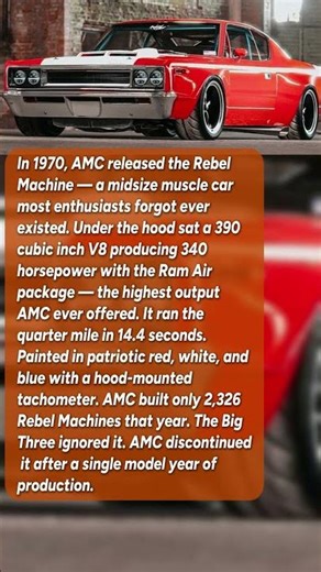 This Was AMC's Boldest Muscle Car in 1970 #shorts #automobile #cars