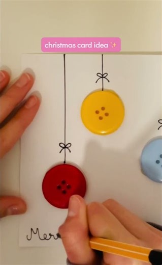 Christmas card idea 💡🎅🏼 #christmas #card #diy #craft #buttons