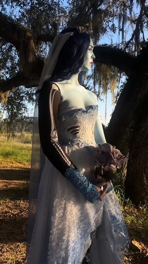 Kenzi Hawthorne on Instagram: "We all end up the remains of the dead, including this wedding dresses I found at a thrift store for $8!! And then “corpse brided” the dress! Such a fun project especially for those who don’t wanna see too much! This might be my Halloween costume but we shall see!! If you love the corpse bride and want to see more costumes, be sure to follow for more! #corpsebride #corpsebridecosplay"