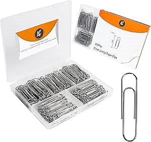 250 Pack Large Paper Clips of 2 Inch by Luxurecourt - Jumbo 2” Silver Paperclips, Rust-Resistant Smooth Nickel Plated Clips, Essential for Organization, Home, School, Office Supplies