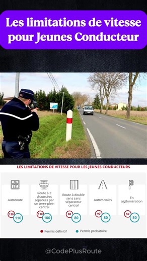 Les limitations de vitesse chez les Jeunes Conducteurs 🚦🔥 Apprends le Code de la Route en toute simplicité avec @codeplusroute2 ! 📖✨ Des astuces, des quiz et des conseils pour réussir to 🌒☃️ | Bonneconduite
