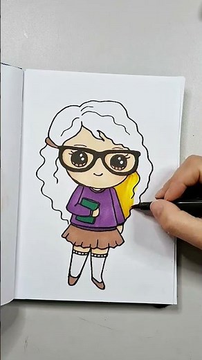 Desenho kawaii bonequinha ❤ #desenho #desenhoskawaii #desenhokawaii #colorindodesenho #comocolorir ❤