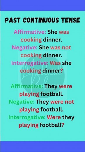 "Past Continuous Tense: Affirmative, Negative & Interrogative Sentences Explained with Examples"