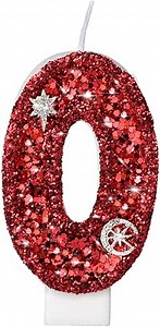 Birthday Candles, Number Candles for Birthday Cakes, Sparklers Candles for Birthday Cake, Red Birthday Candles for Baby/Girl/Boy/Women, 3.15" Cake Candles for Party/Decorations 0#